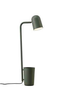 Dunkelgrüne Buddy LED Tischleuchte von Northern, modernes Design mit praktischem Stifthalter, ideal für den Schreibtisch.